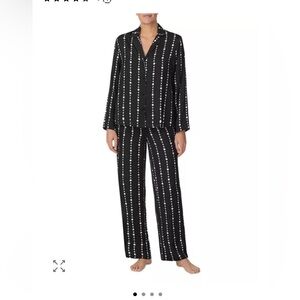 Kate Spade 2 pc pajama set /loungewear Black and White Dot pattern size XL